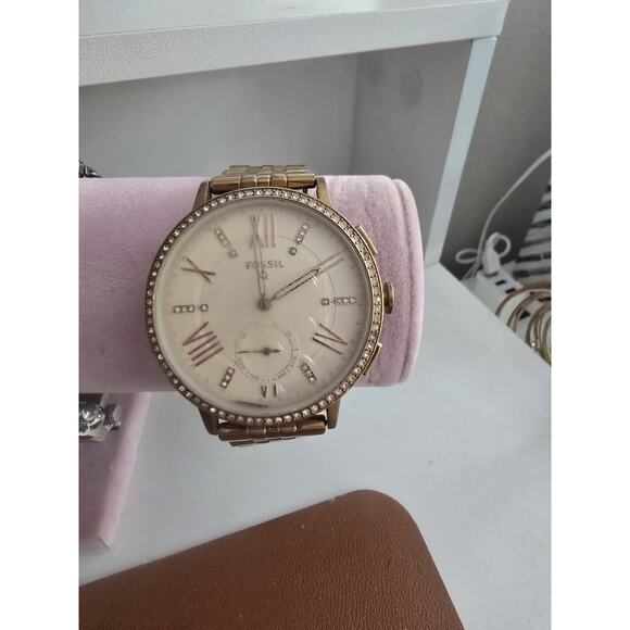 Fossil Q Hybrid Virginia Rose Gold-Tone Stainless Steel Smartwatch FTW1106 - Picture 3 of 11